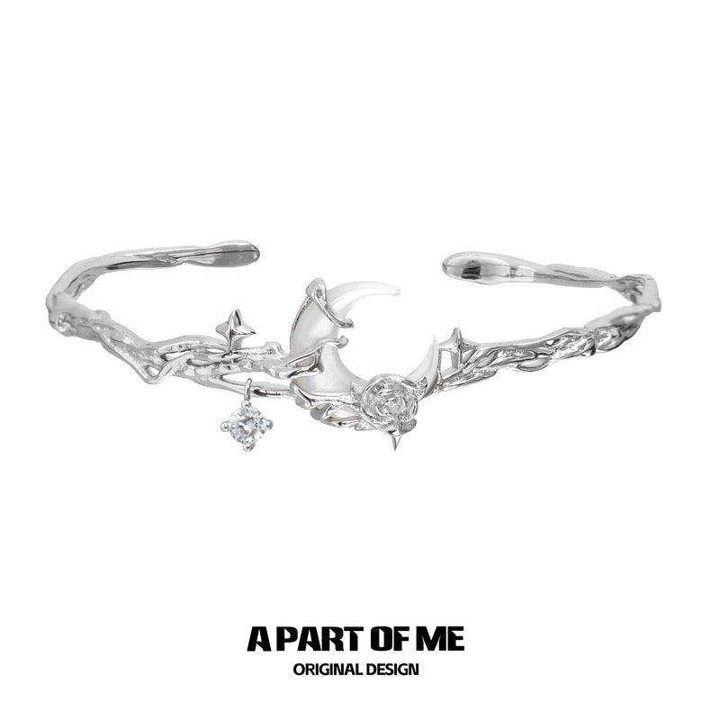 Rose on the Moon 18K Platinum Plating Natural Shell Bangle