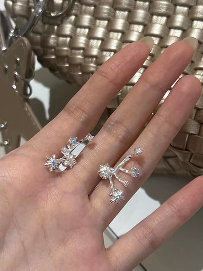 Snowflakes 18K Platinum Plating Detachable Earrings