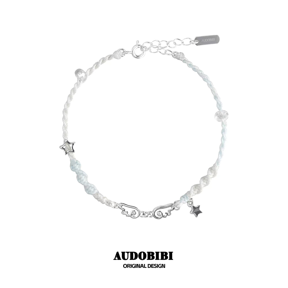 Angel Dream S925 Sterling Silver Wings Braided Cord Couple Bracelet