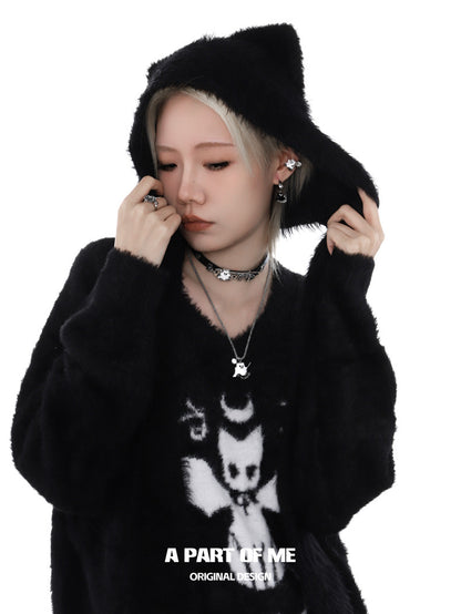 Ghost Kitten 18K Platinum Plating Cat Choker & Necklace