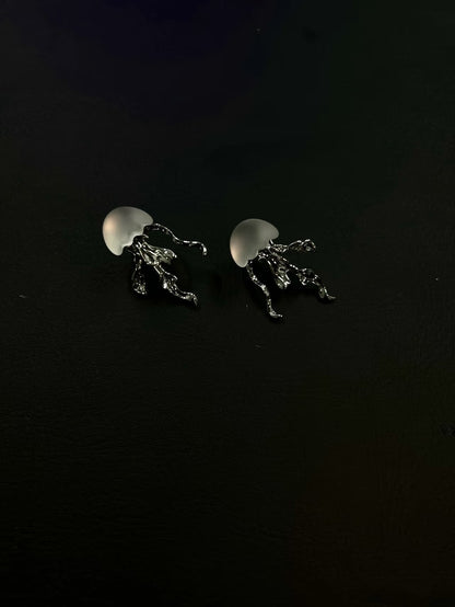 Jellyfish Bloom 18K Platinum Plating Earrings