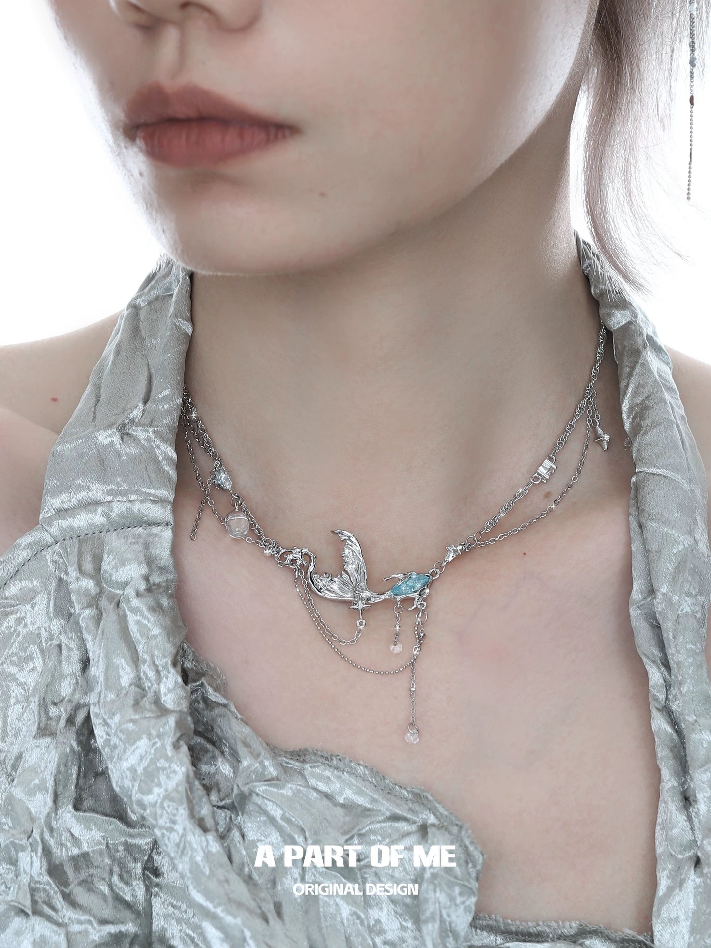 Mermaid Tale 18K Platinum Plating Necklace