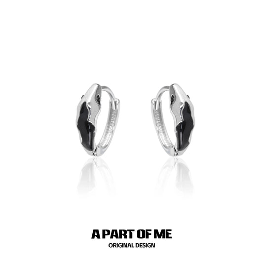 Ice Snake 18K Platinum Plating Snake Eye Huggies Earrings