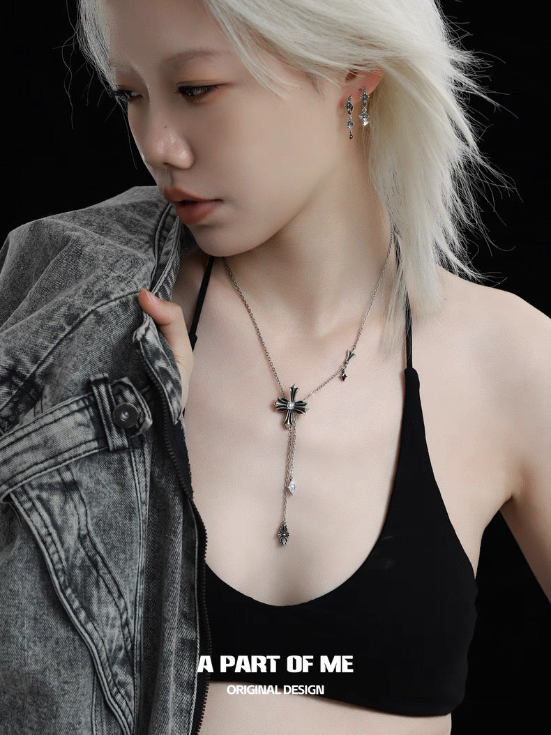 Iris 18K Platinum Plating Retro Style Lariat Necklace