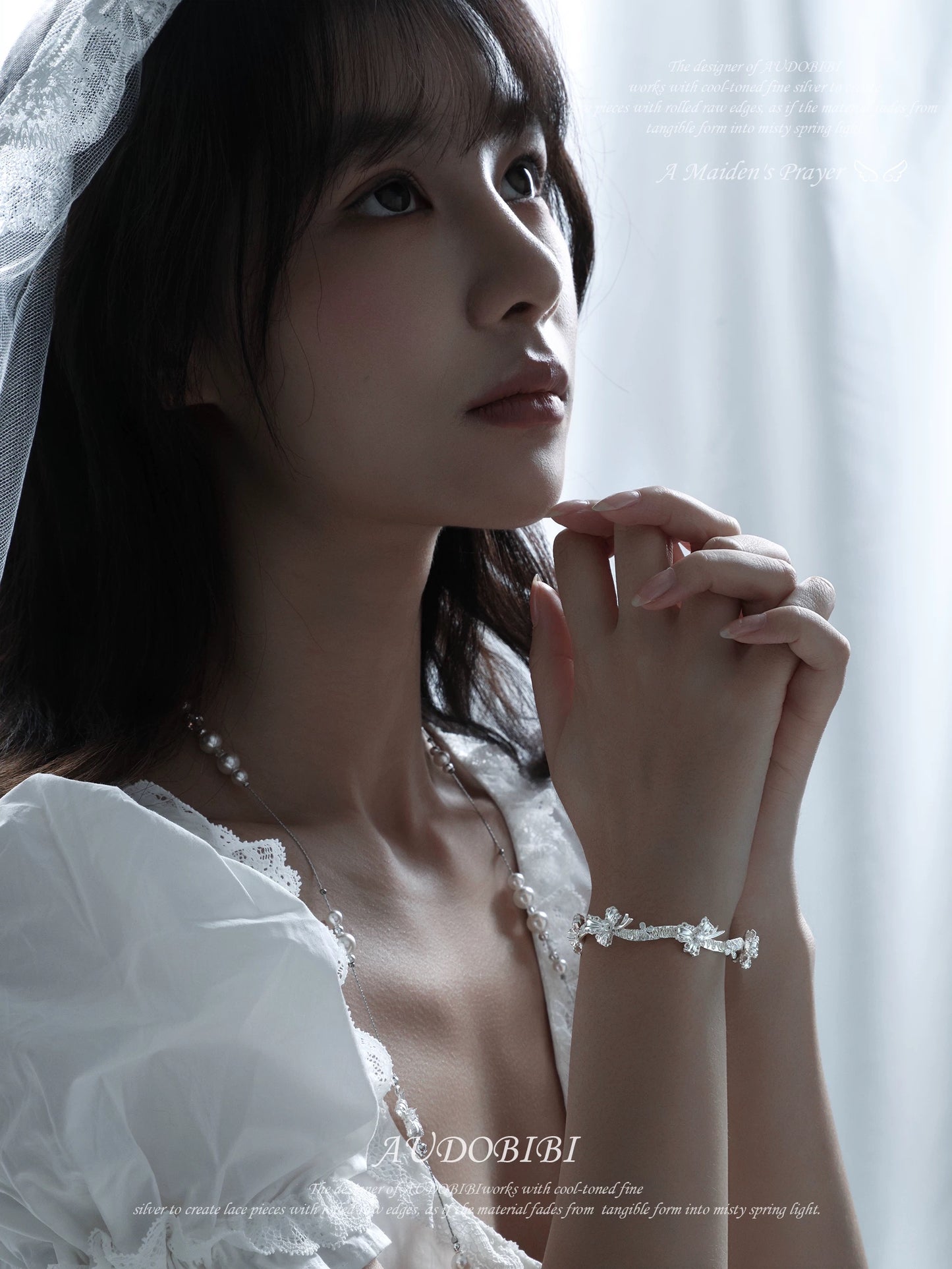 Dreaming in Lace 18K Platinum Plating Ribbon Bangle