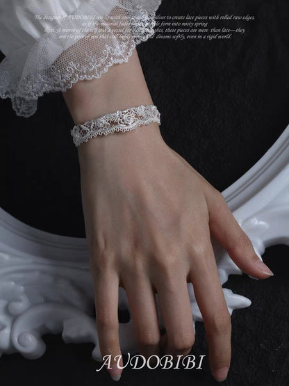 Dreaming in Lace Platinum Plating Rose Bangle