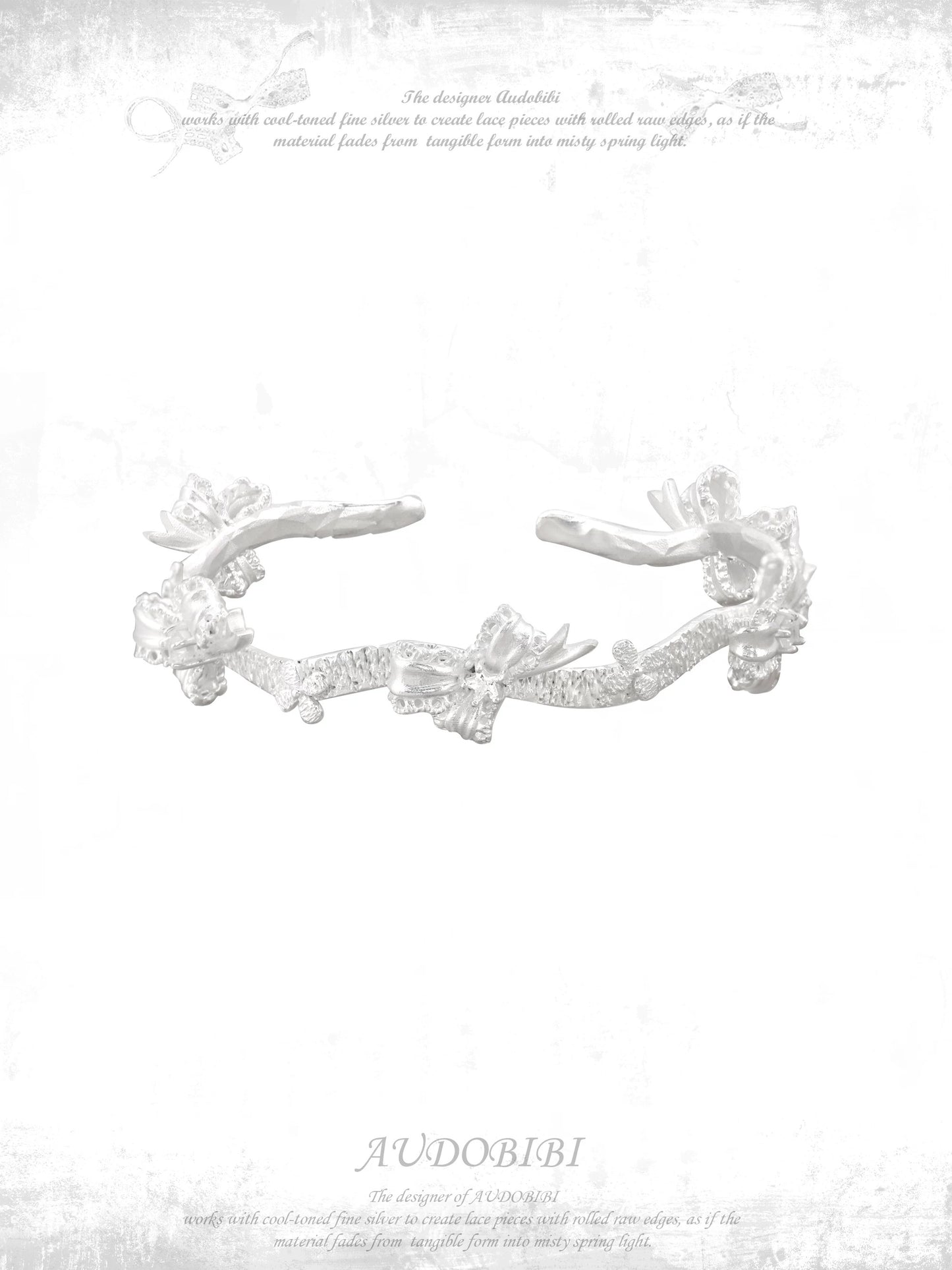 Dreaming in Lace 18K Platinum Plating Ribbon Bangle