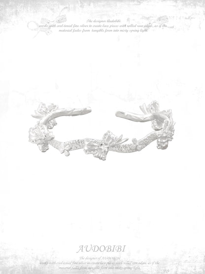 Dreaming in Lace 18K Platinum Plating Ribbon Bangle
