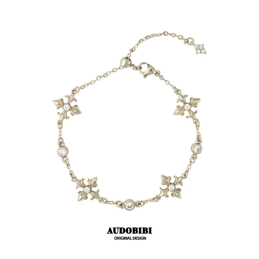 Champagne Gold Iris Gold-plating Slider Bracelet