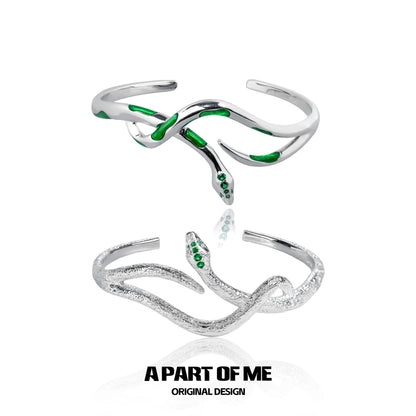Slytherin Collection 18K Platinum Plated Snake Bangle
