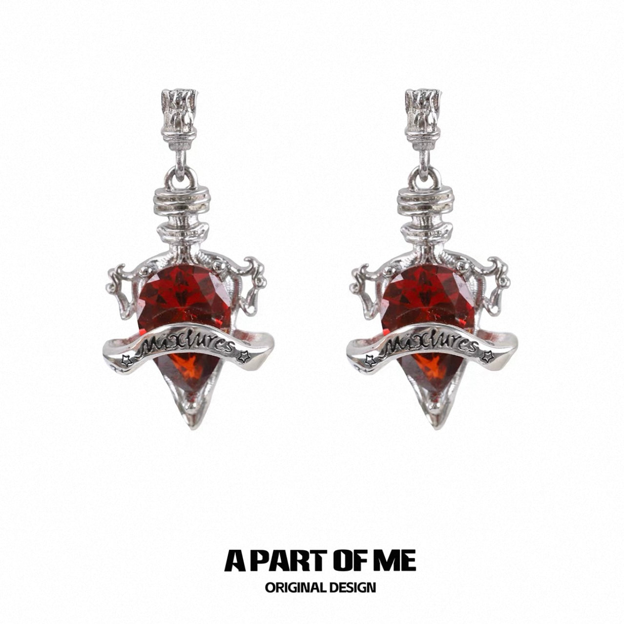 Mixtures 18K Platinum Plating Love Potion Dangle Stud Earrings