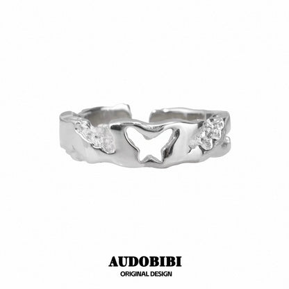 Imprinted S925 Sterling Silver Adjustable Ring