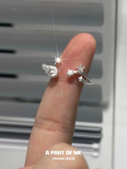 Angel Dream S925 Sterling Silver Angel Wing Rings