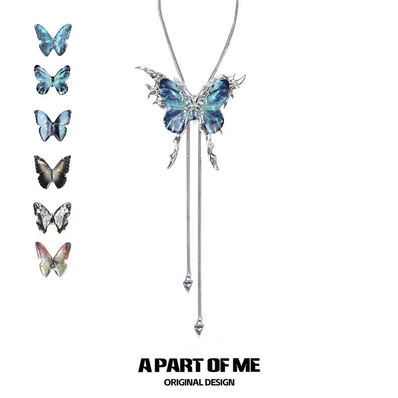 Butterfly Cage 18K Platinum Plating Changeable Butterfly Lariat Necklaces