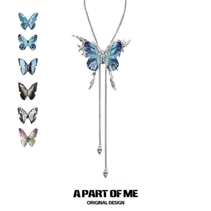 Butterfly Cage 18K Platinum Plating Changeable Butterfly Lariat Necklaces