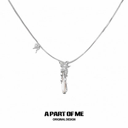 Dancing Butterfly 18K Platinum Plating Baroque Pearl Necklace