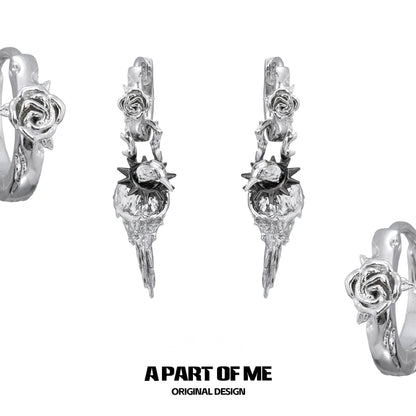 Crow Collection 18K Platinum Plating Detachable Huggies Earrings