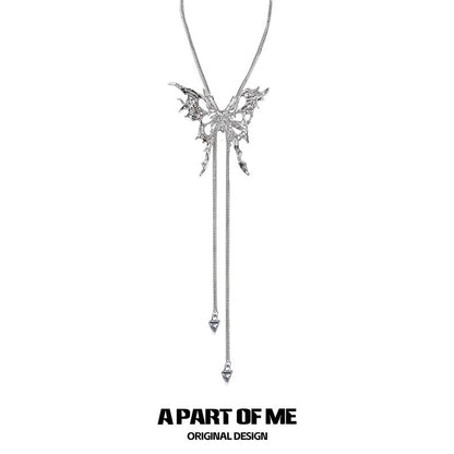 Butterfly Cage 18K Platinum Plating Changeable Butterfly Lariat Necklaces