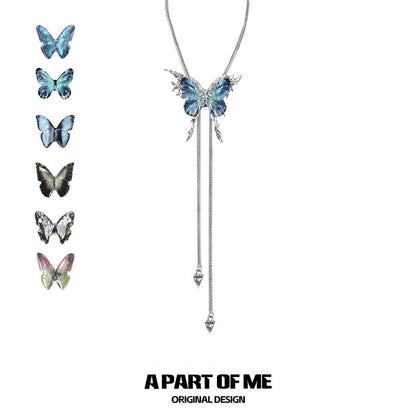 Butterfly Cage 18K Platinum Plating Changeable Butterfly Lariat Necklaces