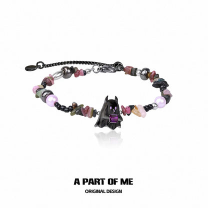 Candy Ghost Crystal Beads Trick or Treat Slider Bracelet