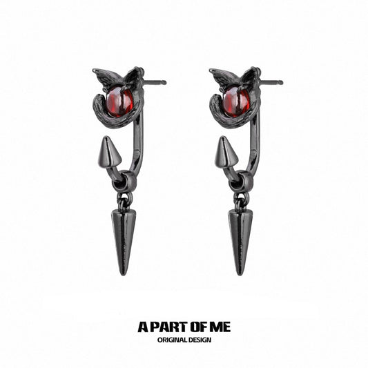Evil Kitten 18K Black Gold Plating Detachable Earrings