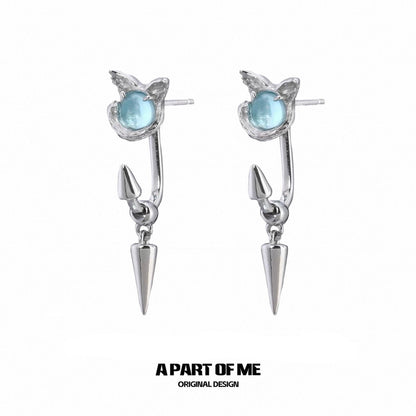 Evil Kitten 18K Black Gold Plating Detachable Earrings