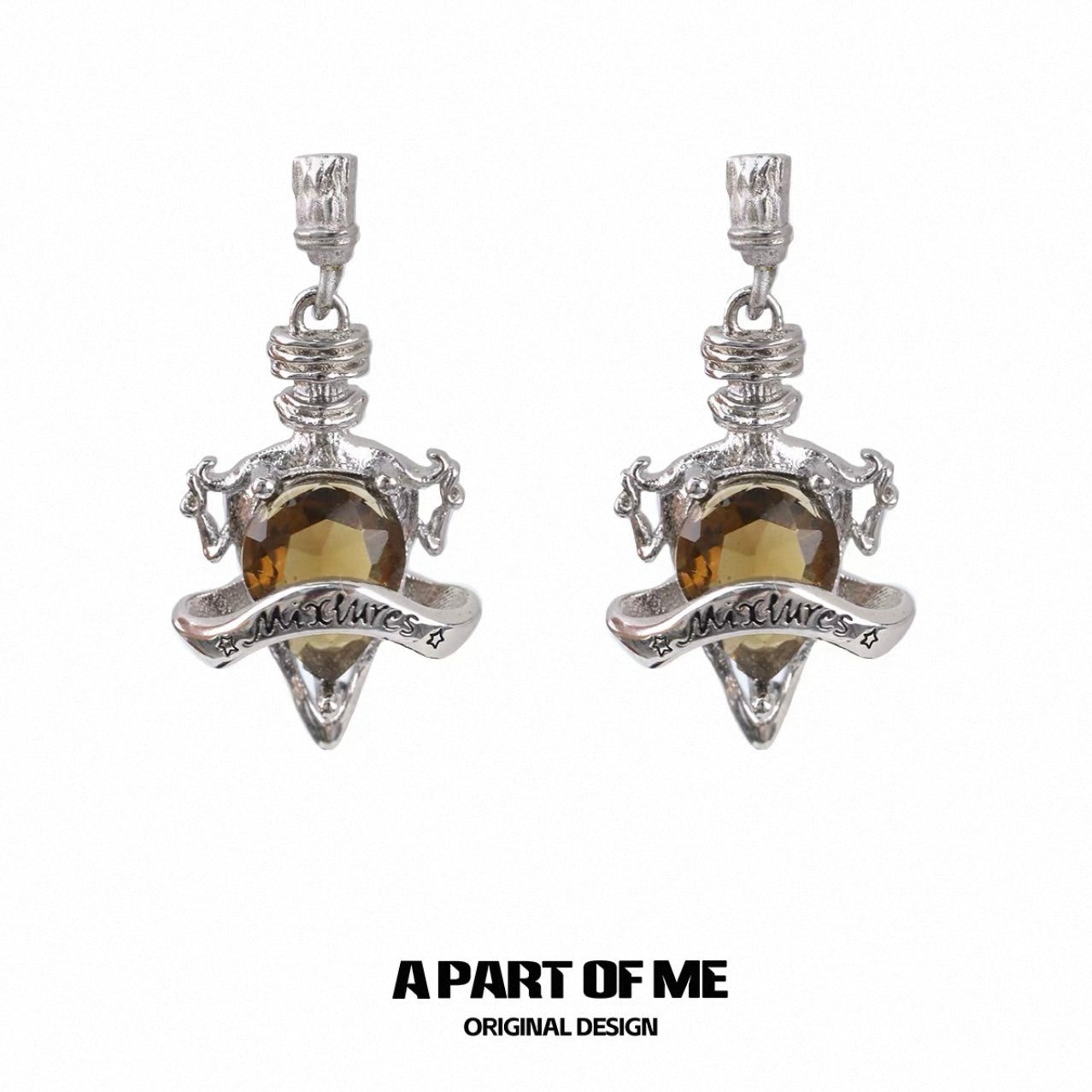 Mixtures 18K Platinum Plating Love Potion Dangle Stud Earrings