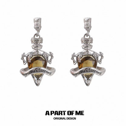 Mixtures 18K Platinum Plating Love Potion Dangle Stud Earrings