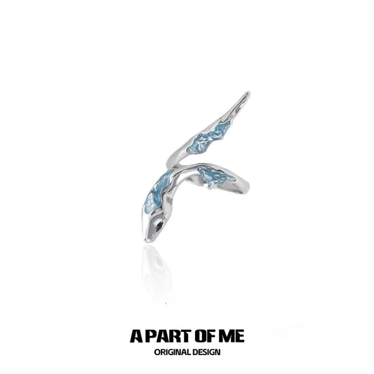 Ice Snake S925 Sterling Silver Ice Snake Resizable Rings