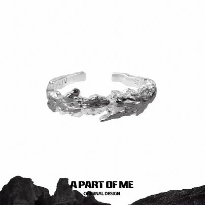 Contaminated S925 Sterling Silver Adjustable Couple Ring