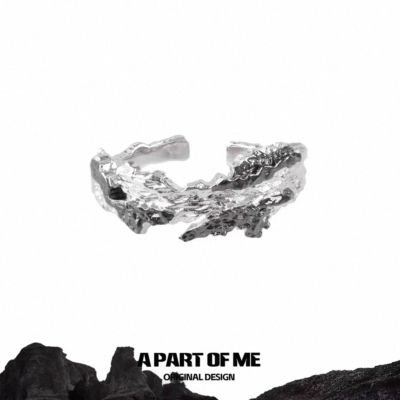 Contaminated S925 Sterling Silver Adjustable Couple Ring