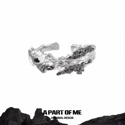 Contaminated S925 Sterling Silver Adjustable Couple Ring