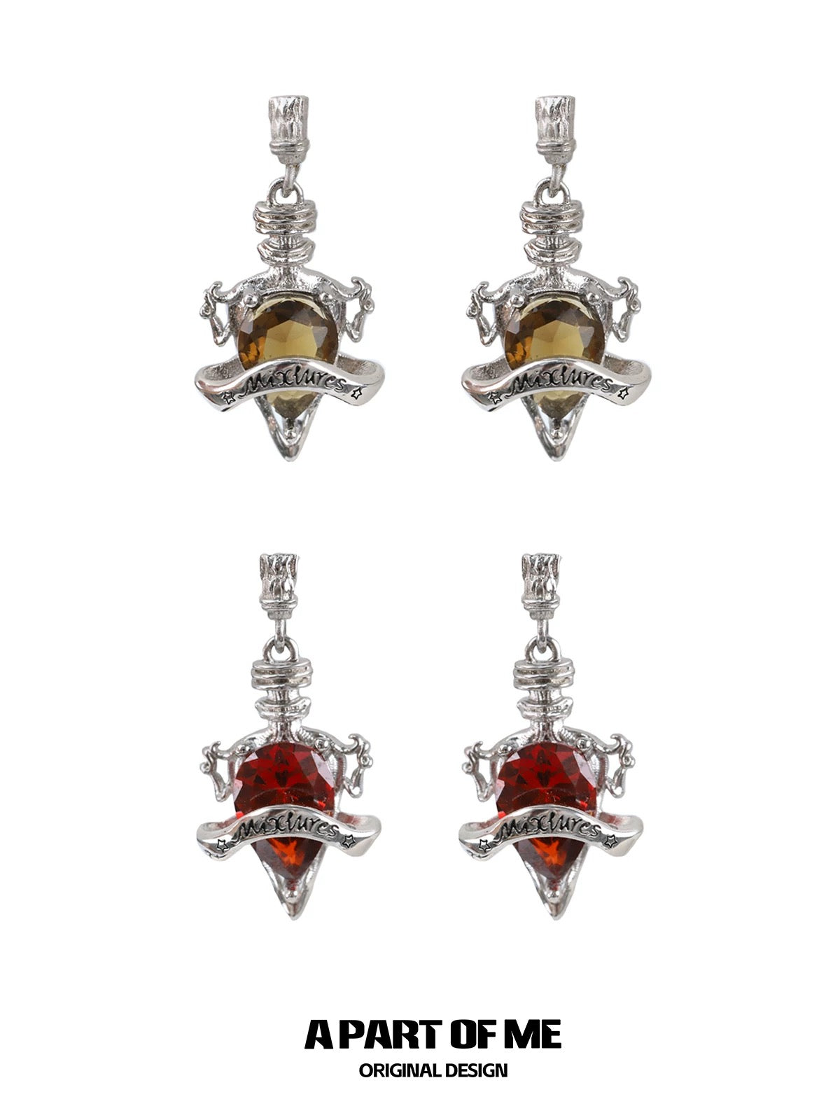 Mixtures 18K Platinum Plating Love Potion Dangle Stud Earrings