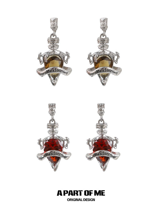 Mixtures 18K Platinum Plating Love Potion Dangle Stud Earrings