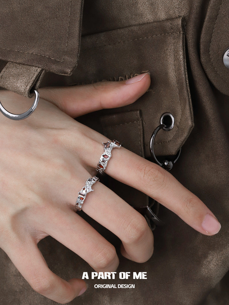 Wasteland S925 Sterling Silver Adjustable Maillard Couple Ring
