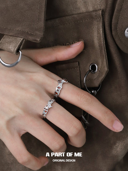 Wasteland S925 Sterling Silver Adjustable Maillard Couple Ring