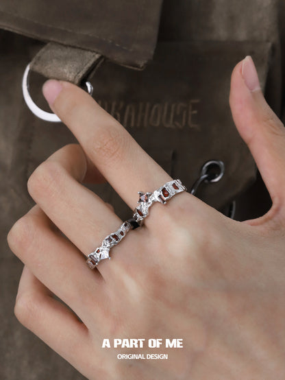Wasteland S925 Sterling Silver Adjustable Maillard Couple Ring