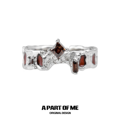 Wasteland S925 Sterling Silver Adjustable Maillard Couple Ring