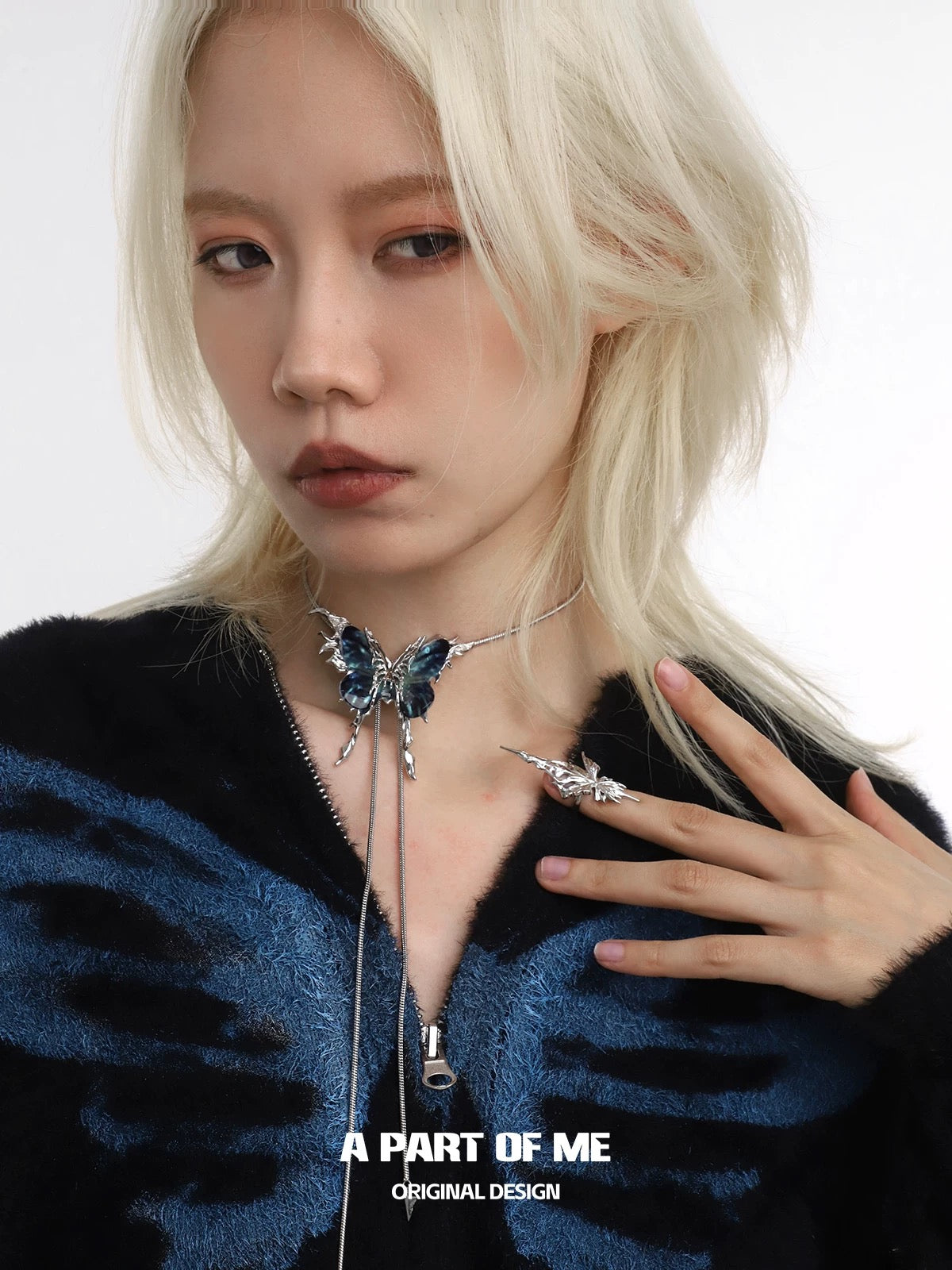 Butterfly S925 Sterling Silver Adjustable Nail Ring