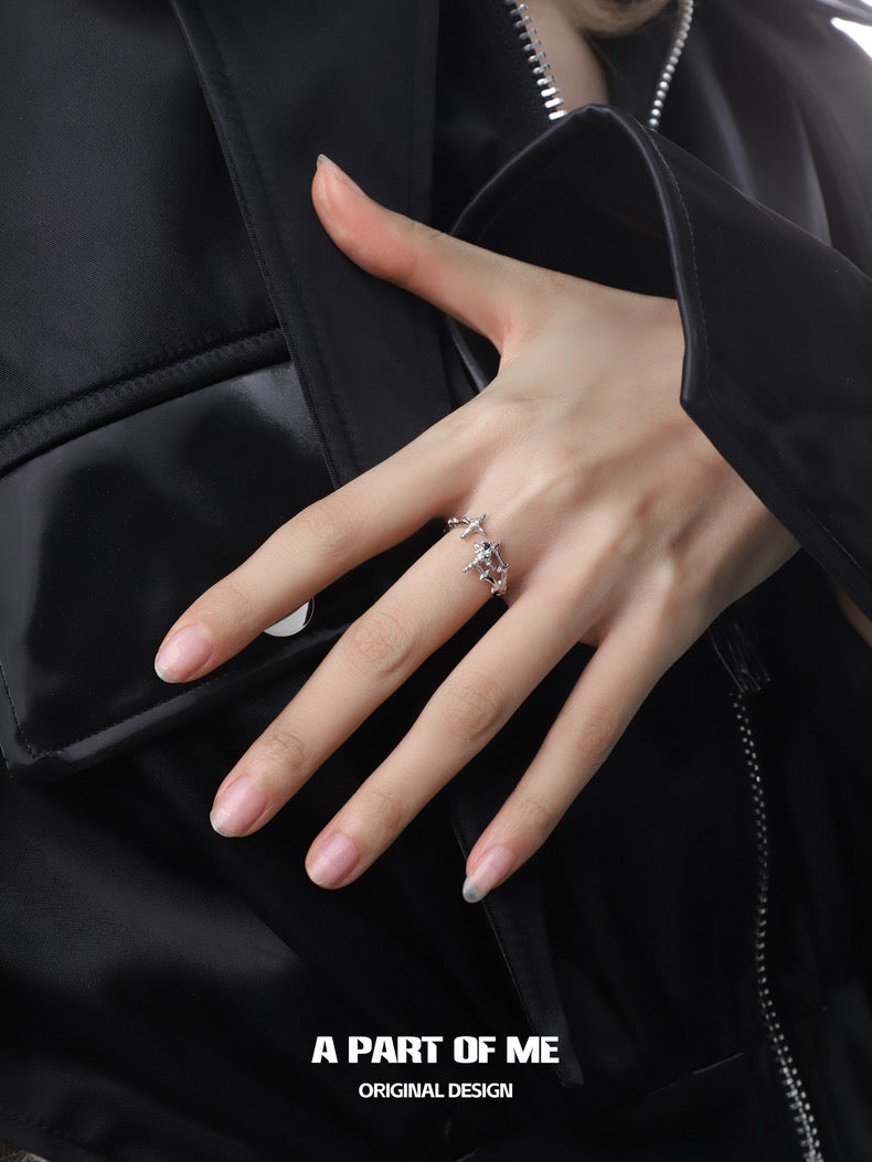 Fallen Star S925 Sterling Silver Couple Rings