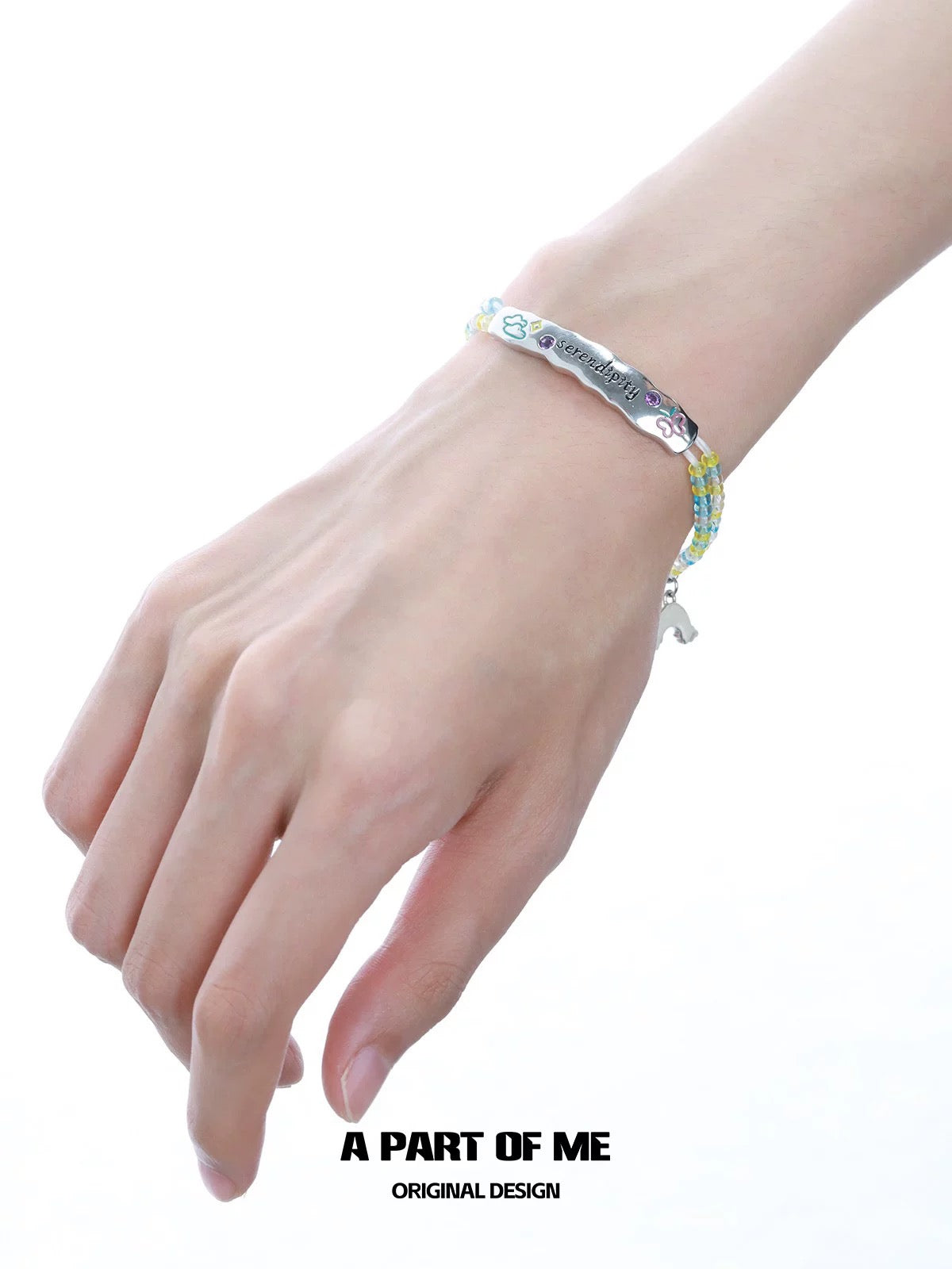 Rainbow 18K Platinum Plating Acrylic Beads Bracelet