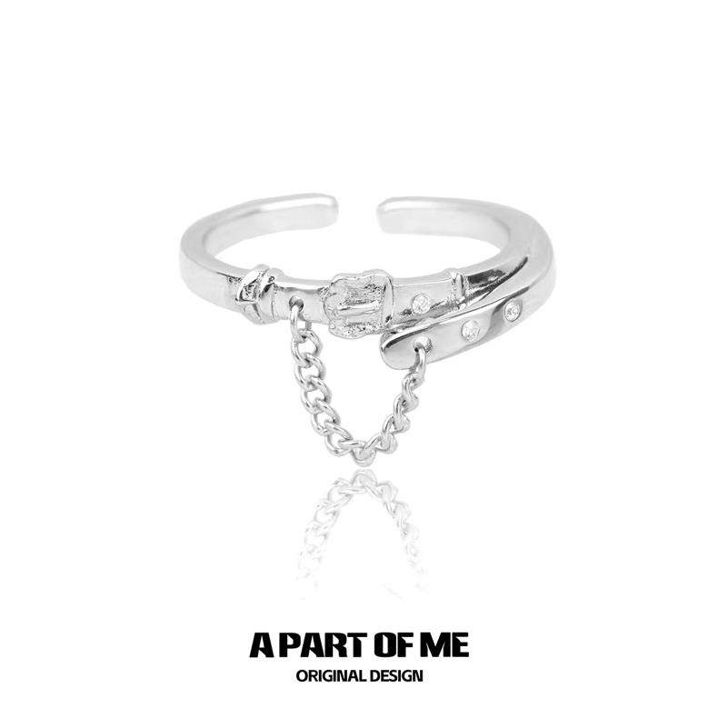 Belt S925 Sterling Silver Tassel Adjustable Ring