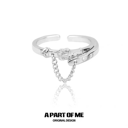 Belt S925 Sterling Silver Tassel Adjustable Ring