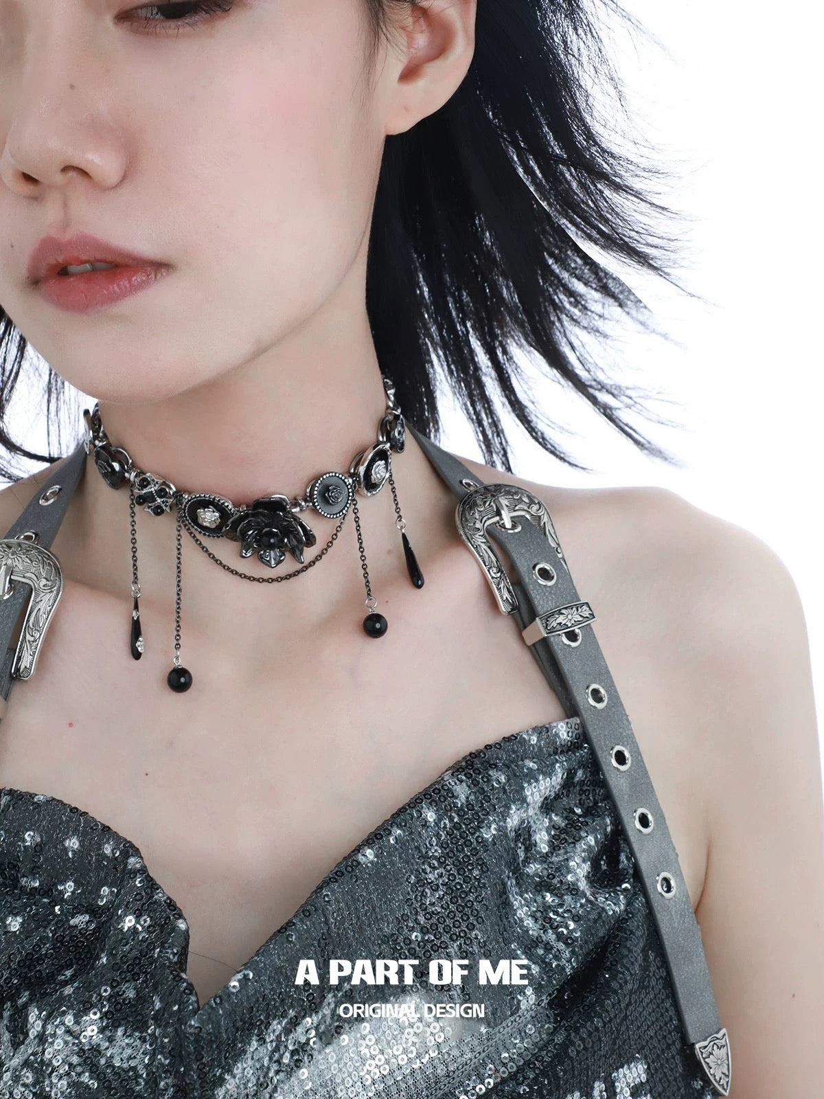 Black Orchid 18K Platinum Plating Retro Choker