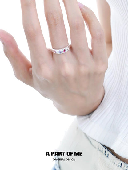 Rainbow Candy S925 Sterling Silver Adjustable Couple Ring