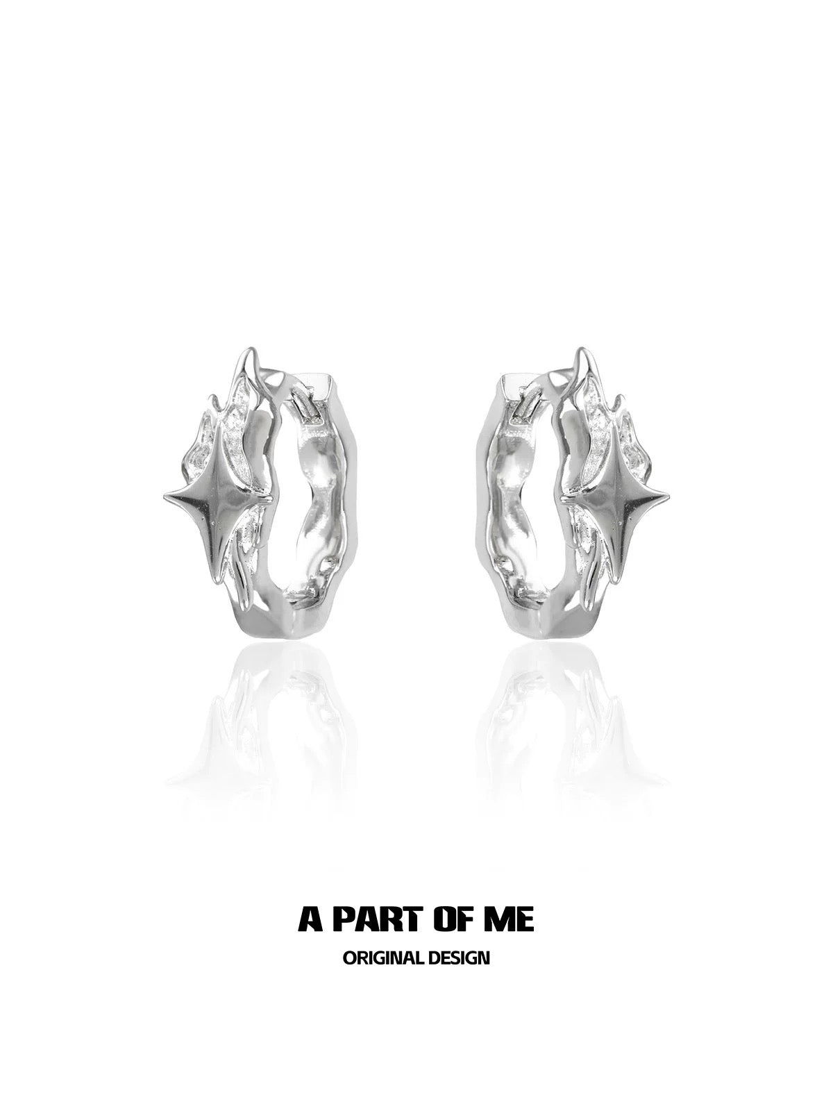 Starlight 18K Platinum Plating Huggies Earrings