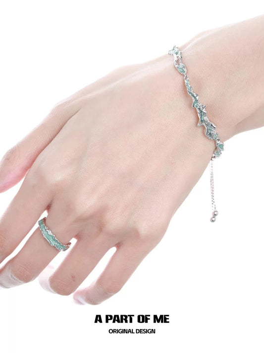 Mint Collection 18K Platinum Plating Resin Slider Bracelet