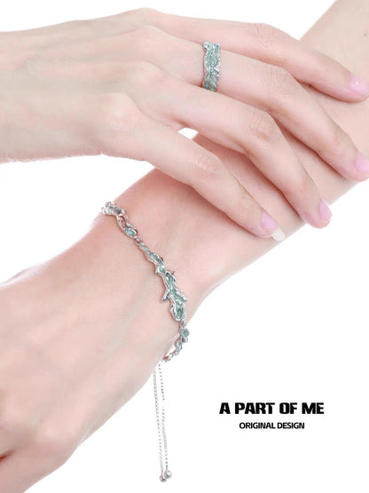 Mint Collection 18K Platinum Plating Resin Slider Bracelet