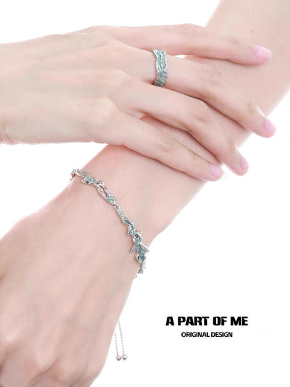 Mint Collection 18K Platinum Plating Resin Slider Bracelet