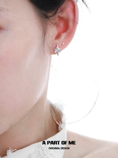 Starlight S925 Sterling Silver Twin Stars Stud Earrings